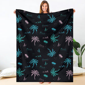 Palm Tree Summer Beach Pattern Print Blanket