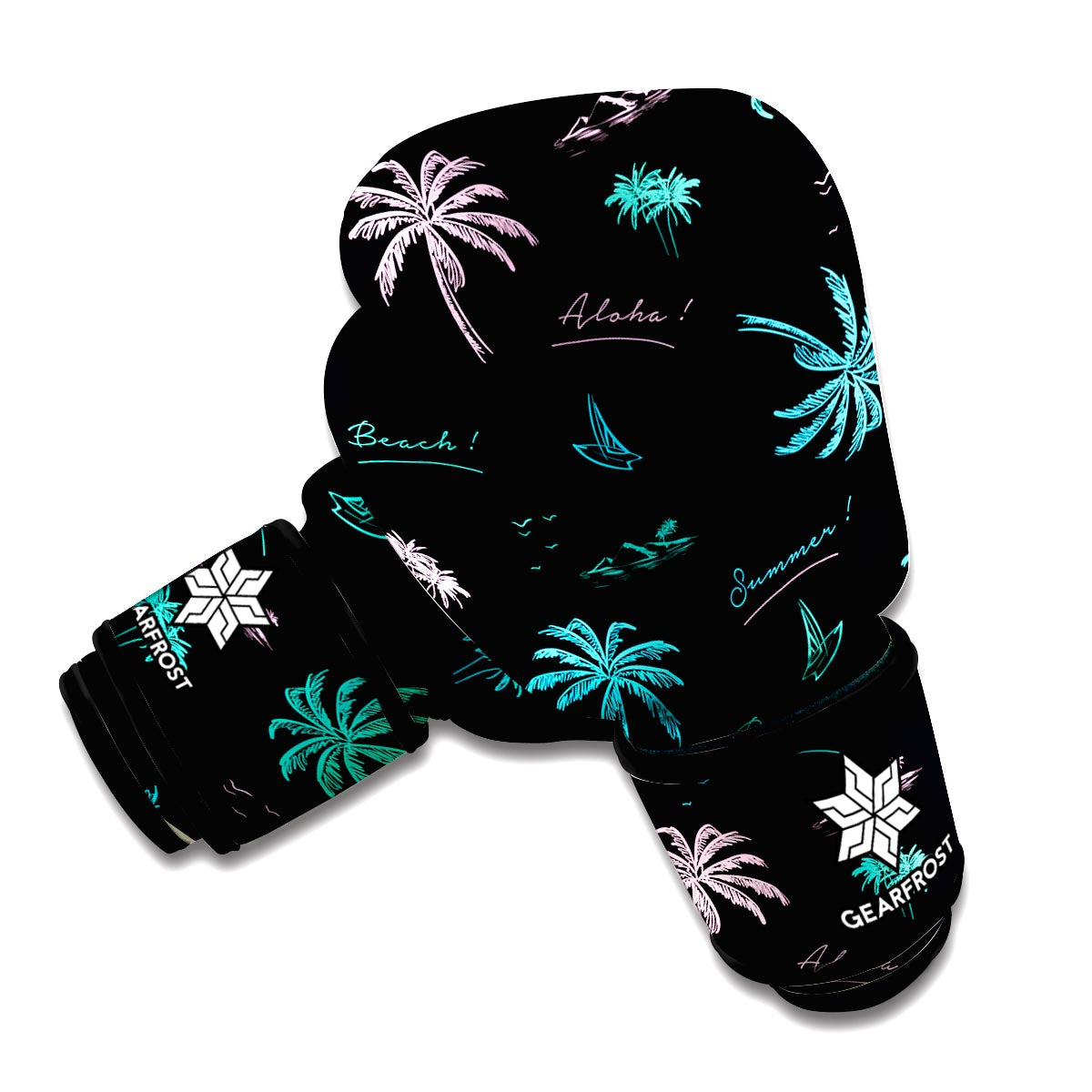 Palm Tree Summer Beach Pattern Print Boxing Gloves