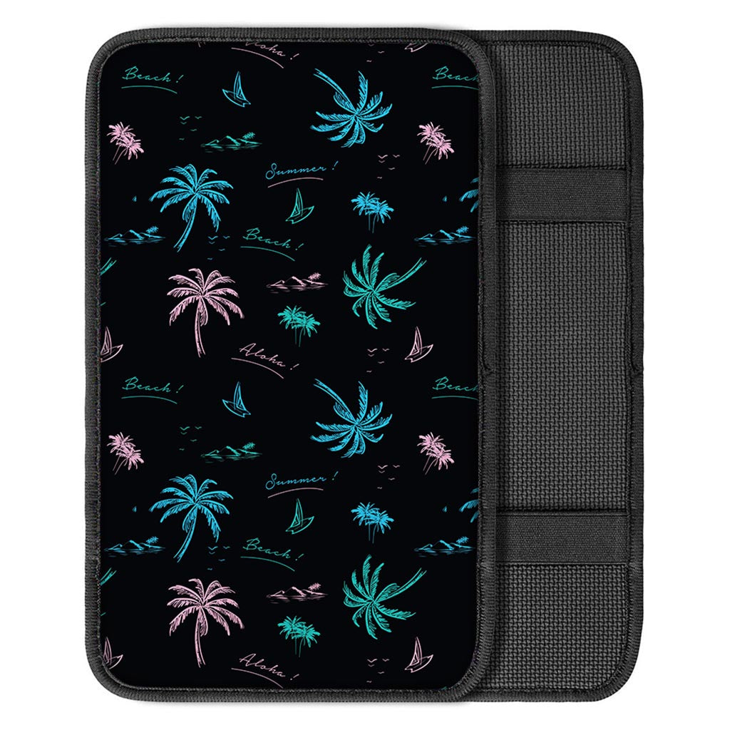 Palm Tree Summer Beach Pattern Print Car Center Console Cover