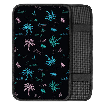 Palm Tree Summer Beach Pattern Print Car Center Console Cover