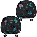 Palm Tree Summer Beach Pattern Print Car Headrest Covers