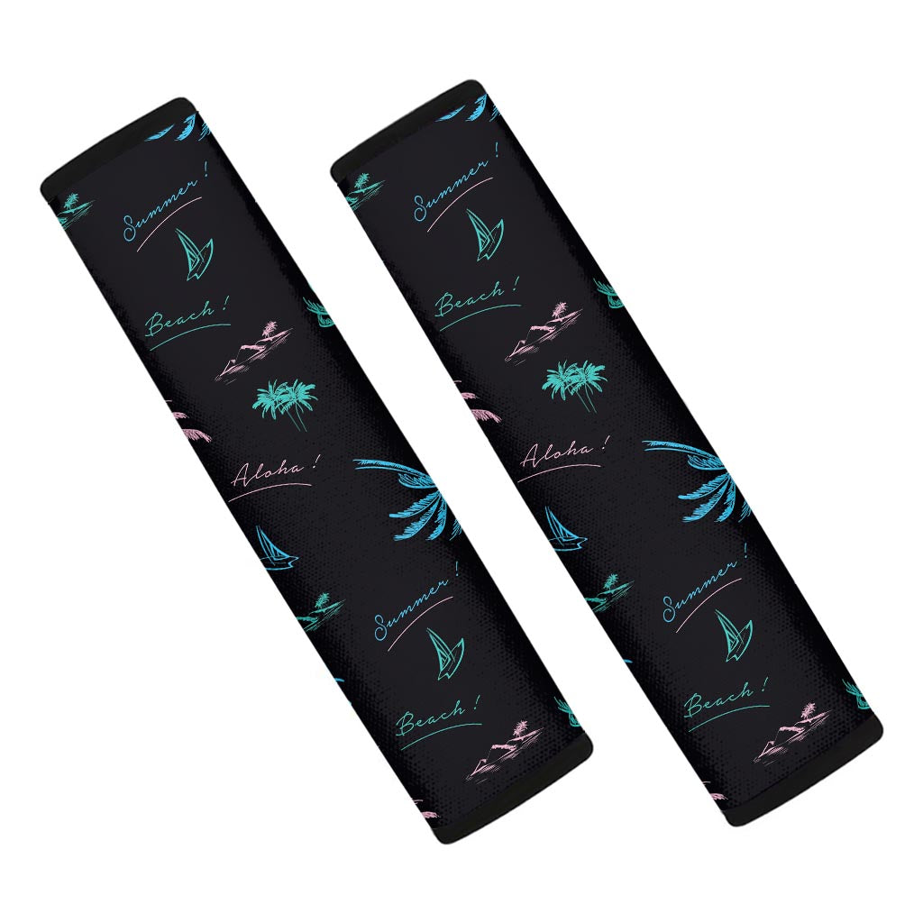 Palm Tree Summer Beach Pattern Print Car Seat Belt Covers