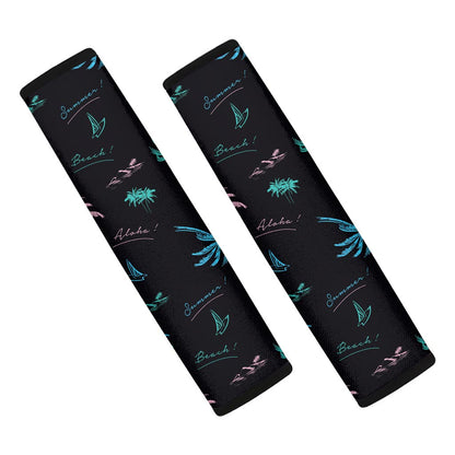 Palm Tree Summer Beach Pattern Print Car Seat Belt Covers