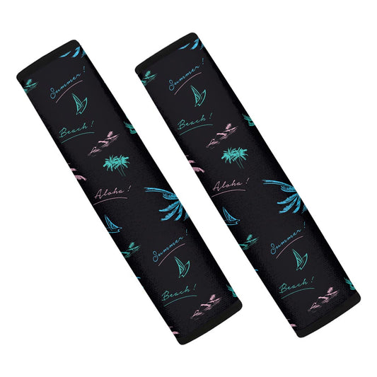 Palm Tree Summer Beach Pattern Print Car Seat Belt Covers