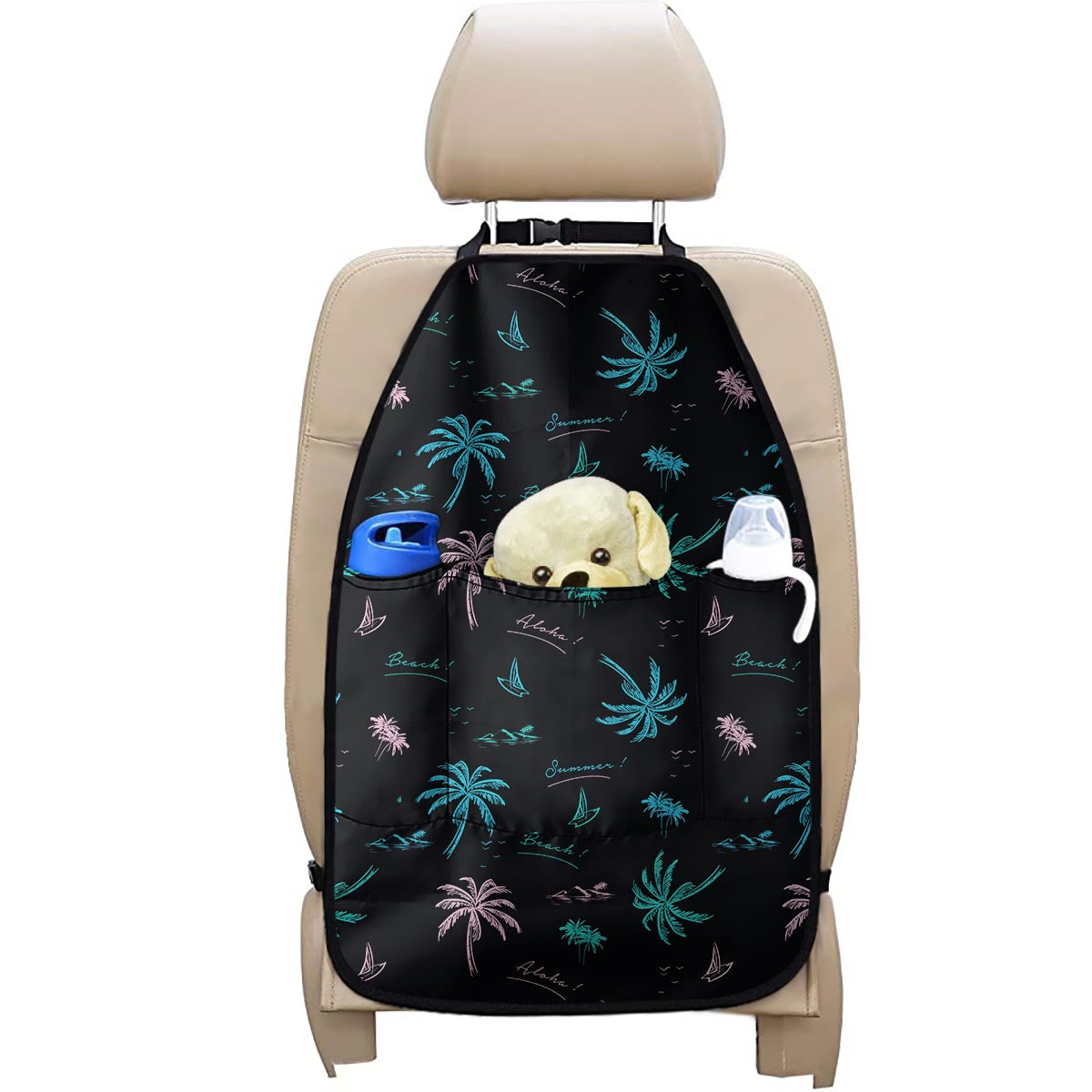 Palm Tree Summer Beach Pattern Print Car Seat Organizers