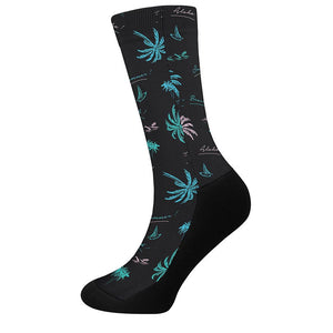 Palm Tree Summer Beach Pattern Print Crew Socks