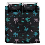 Palm Tree Summer Beach Pattern Print Duvet Cover Bedding Set