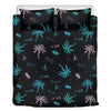 Palm Tree Summer Beach Pattern Print Duvet Cover Bedding Set