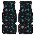 Palm Tree Summer Beach Pattern Print Front and Back Car Floor Mats