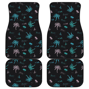 Palm Tree Summer Beach Pattern Print Front and Back Car Floor Mats