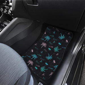 Palm Tree Summer Beach Pattern Print Front and Back Car Floor Mats