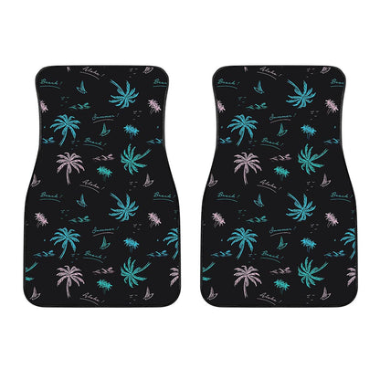 Palm Tree Summer Beach Pattern Print Front Car Floor Mats