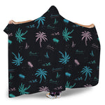 Palm Tree Summer Beach Pattern Print Hooded Blanket