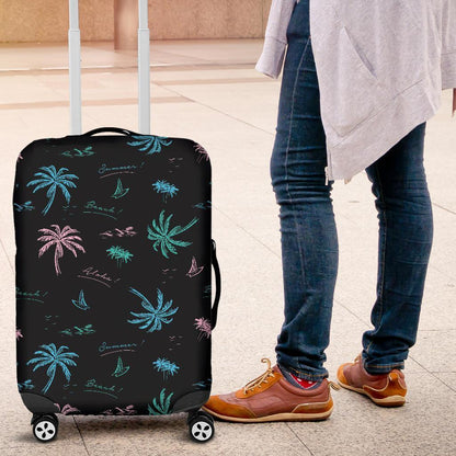 Palm Tree Summer Beach Pattern Print Luggage Cover GearFrost