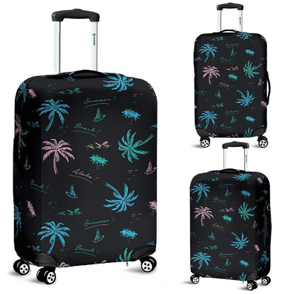 Palm Tree Summer Beach Pattern Print Luggage Cover GearFrost