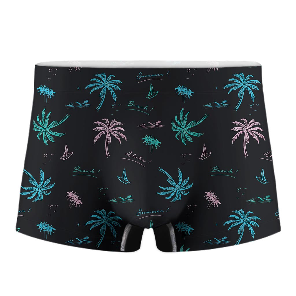 Palm Tree Summer Beach Pattern Print Men's Boxer Briefs