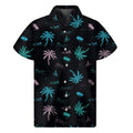 Palm Tree Summer Beach Pattern Print Men's Short Sleeve Shirt