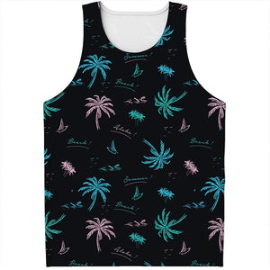 Palm Tree Summer Beach Pattern Print Men's Tank Top