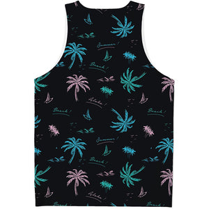 Palm Tree Summer Beach Pattern Print Men's Tank Top