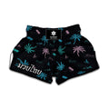 Palm Tree Summer Beach Pattern Print Muay Thai Boxing Shorts