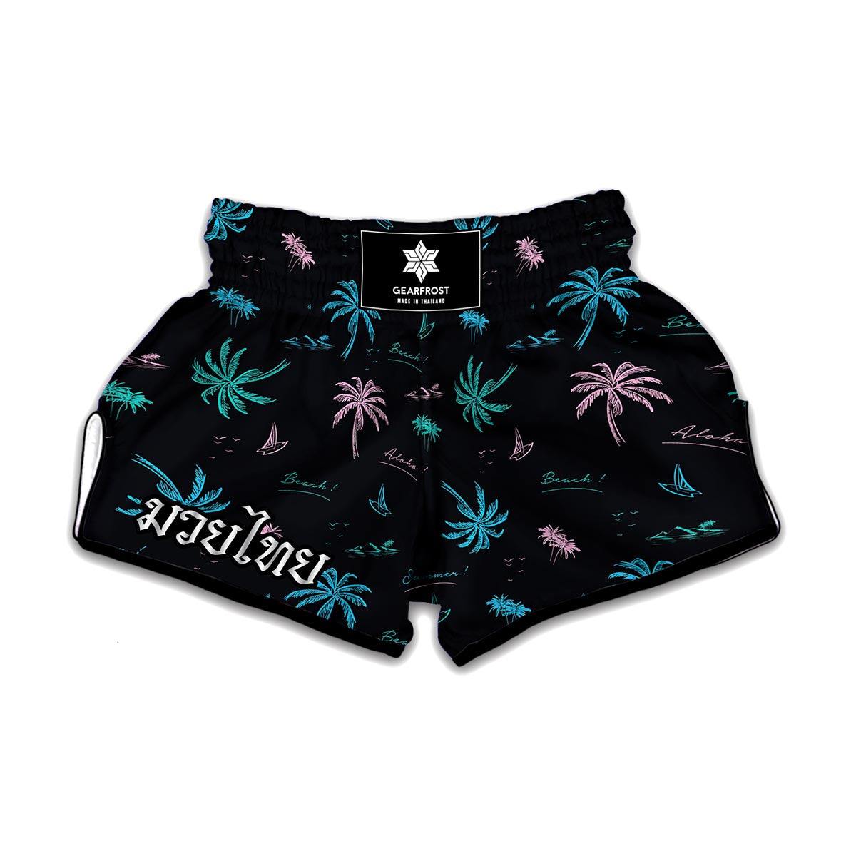 Palm Tree Summer Beach Pattern Print Muay Thai Boxing Shorts