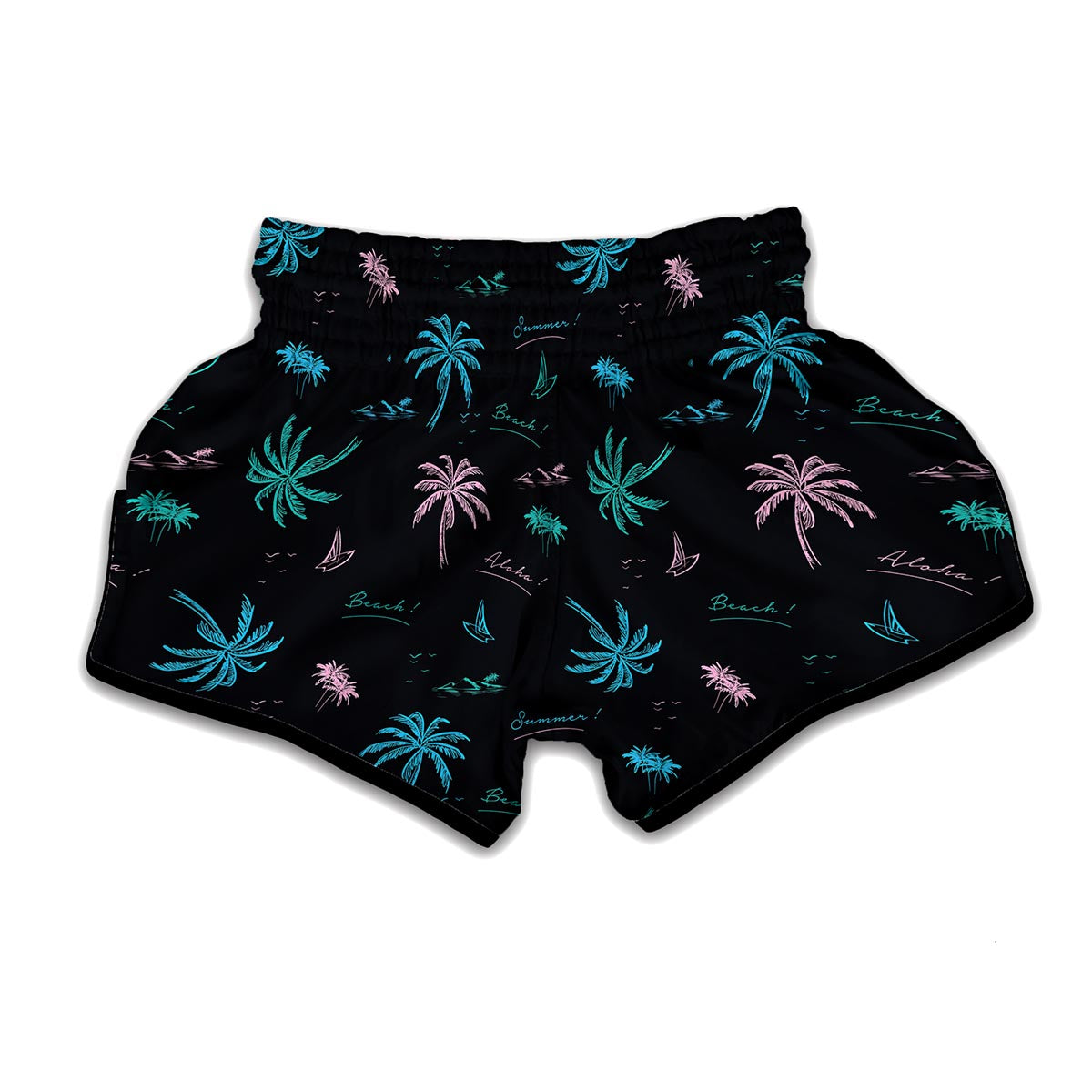 Palm Tree Summer Beach Pattern Print Muay Thai Boxing Shorts