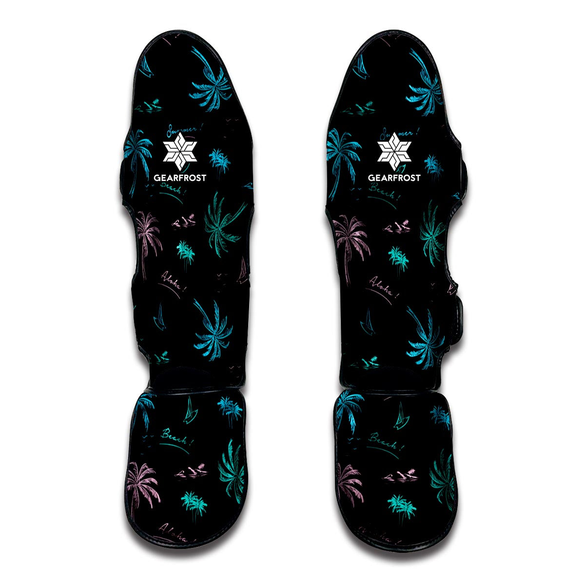 Palm Tree Summer Beach Pattern Print Muay Thai Shin Guard
