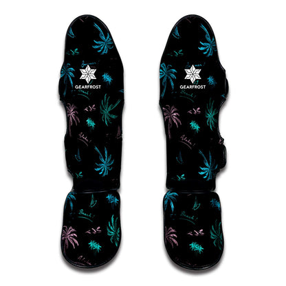 Palm Tree Summer Beach Pattern Print Muay Thai Shin Guard