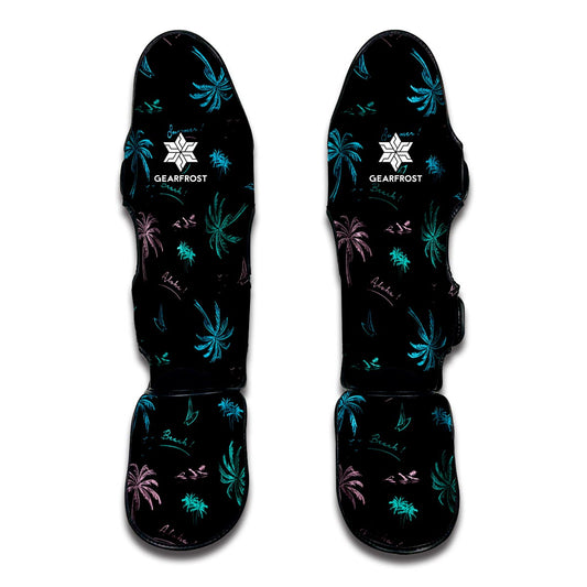 Palm Tree Summer Beach Pattern Print Muay Thai Shin Guard