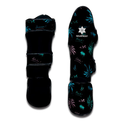 Palm Tree Summer Beach Pattern Print Muay Thai Shin Guard