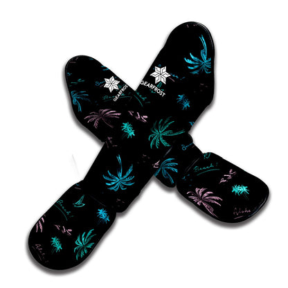Palm Tree Summer Beach Pattern Print Muay Thai Shin Guard