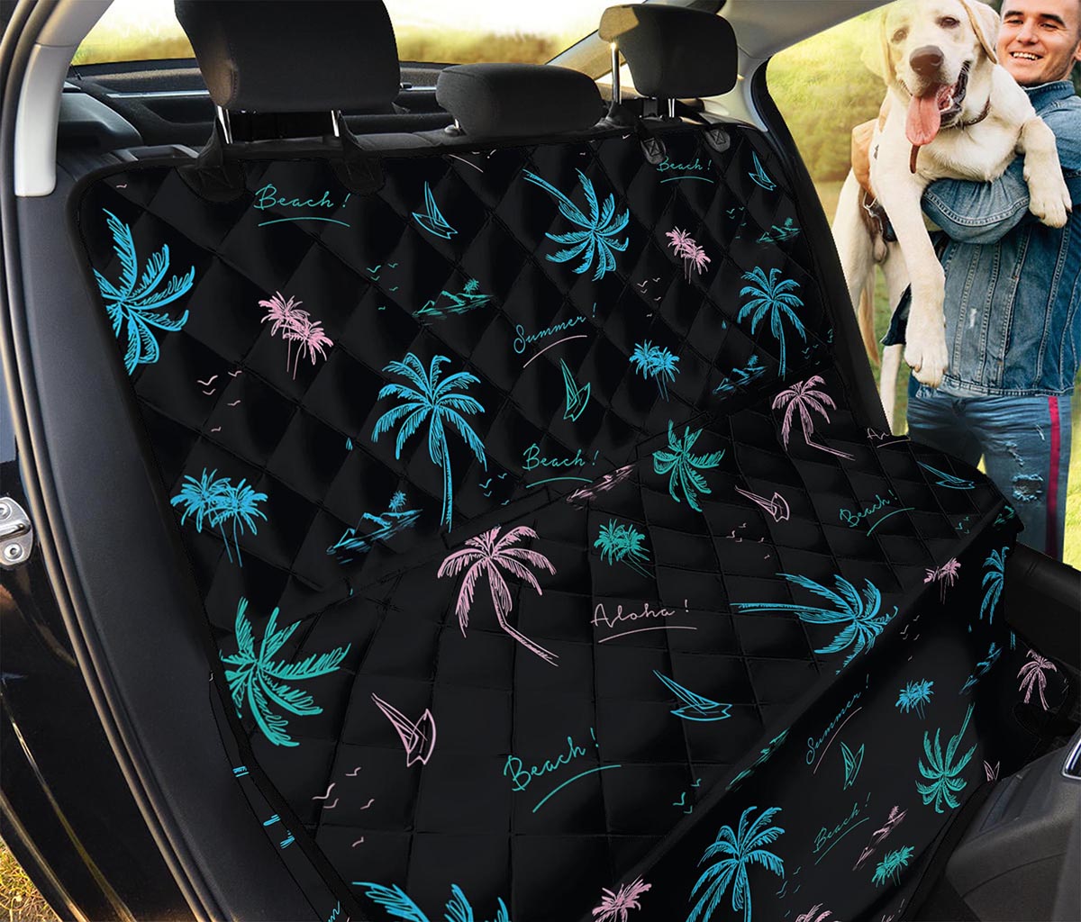 Palm Tree Summer Beach Pattern Print Pet Car Back Seat Cover