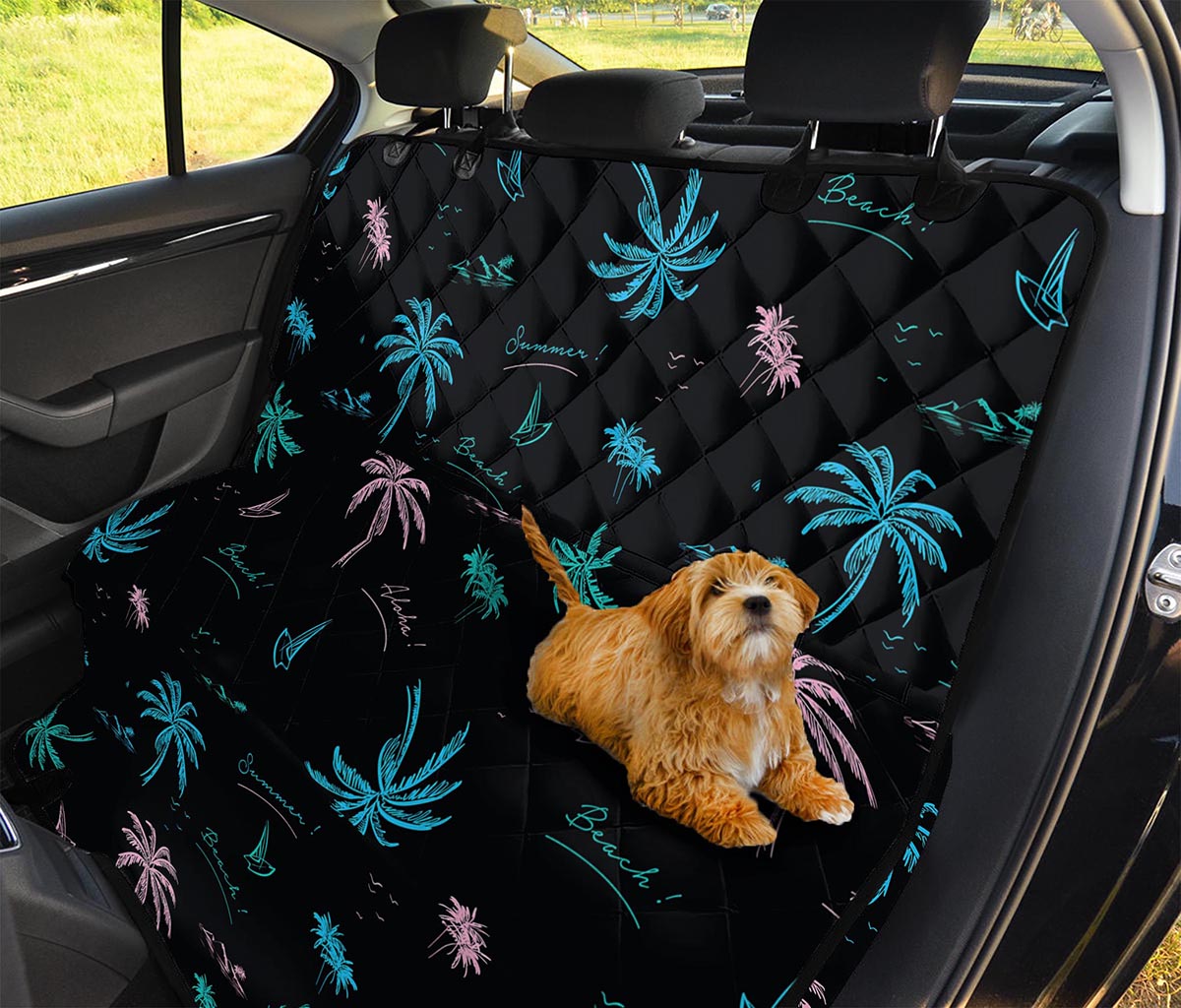 Palm Tree Summer Beach Pattern Print Pet Car Back Seat Cover