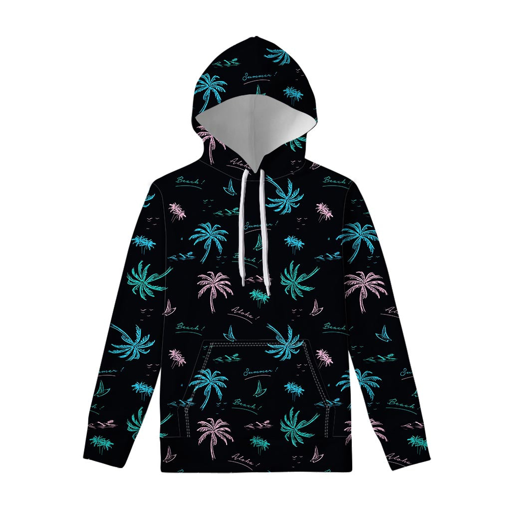 Palm Tree Summer Beach Pattern Print Pullover Hoodie