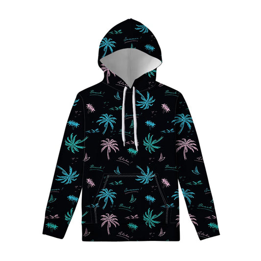 Palm Tree Summer Beach Pattern Print Pullover Hoodie