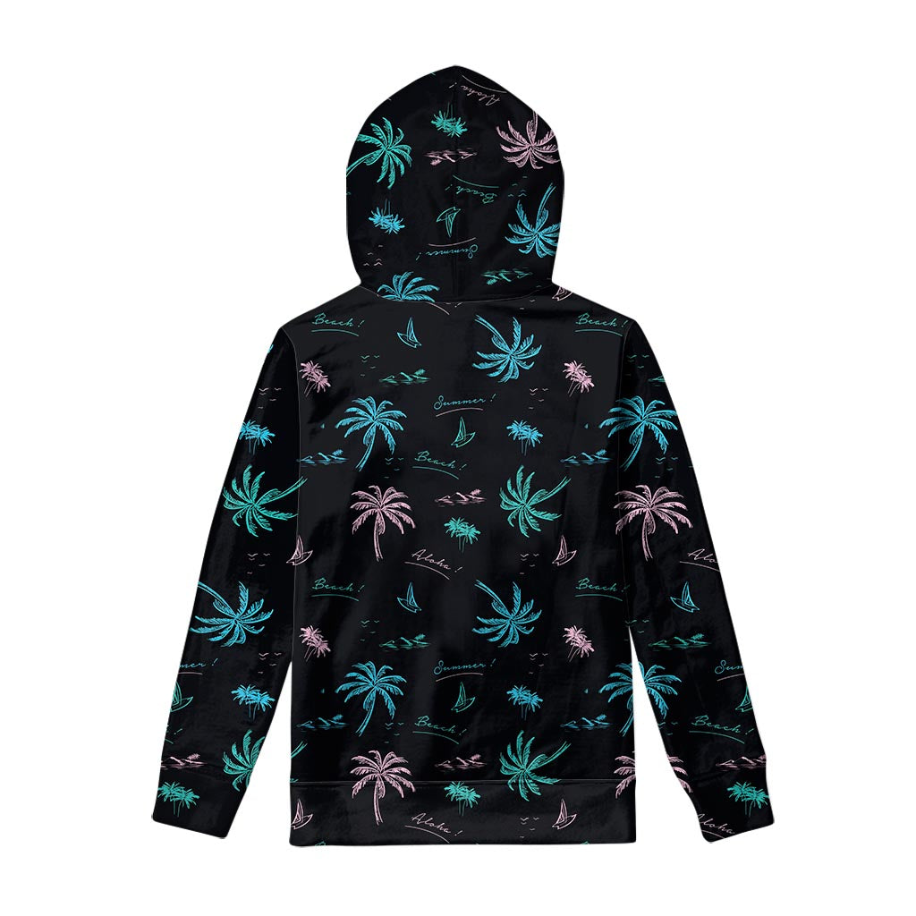 Palm Tree Summer Beach Pattern Print Pullover Hoodie