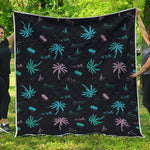Palm Tree Summer Beach Pattern Print Quilt