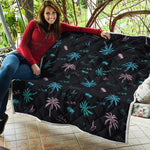 Palm Tree Summer Beach Pattern Print Quilt
