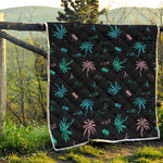 Palm Tree Summer Beach Pattern Print Quilt