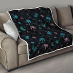 Palm Tree Summer Beach Pattern Print Quilt