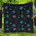 Palm Tree Summer Beach Pattern Print Quilt