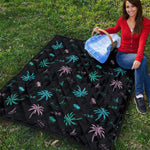 Palm Tree Summer Beach Pattern Print Quilt