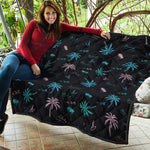 Palm Tree Summer Beach Pattern Print Quilt