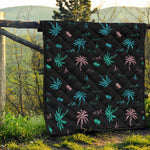 Palm Tree Summer Beach Pattern Print Quilt