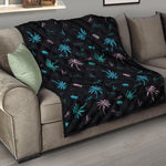 Palm Tree Summer Beach Pattern Print Quilt