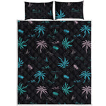 Palm Tree Summer Beach Pattern Print Quilt Bed Set