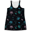 Palm Tree Summer Beach Pattern Print Women's Racerback Tank Top