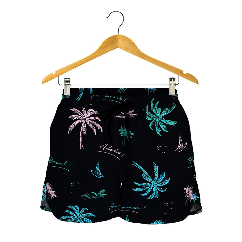 Palm Tree Summer Beach Pattern Print Women's Shorts