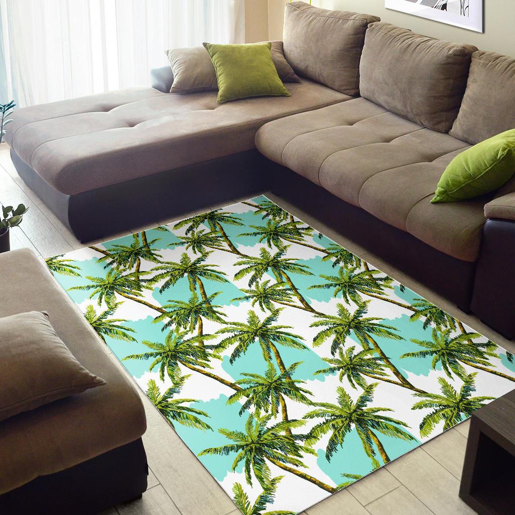 Palm Tree Tropical Pattern Print Area Rug GearFrost
