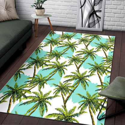 Palm Tree Tropical Pattern Print Area Rug GearFrost